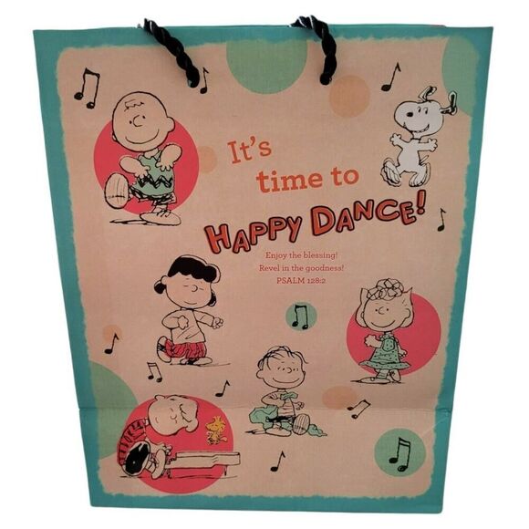 Peanuts Specialty Medium Gift Bag "Its Time To Happy Dance" Dayspring Giftbag - Picture 3 of 6